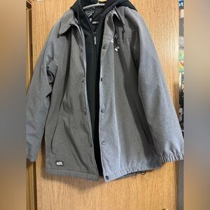 Men's Gray Ski Jacket with Hood